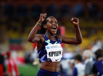 Kipyegon cruises to Kenyan 1,500m record in Monaco